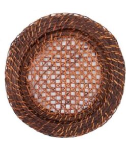 Aluguel de Sousplat Rattan 33cm - Escuro Vazado