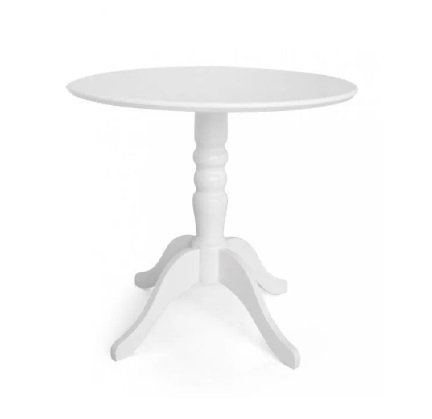 Aluguel Mesa de Madeira Redonda 0,60cm Retro Branca — foto 2